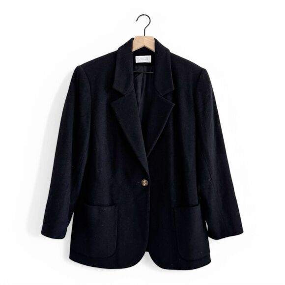 Vintage Land’s End Cashmere Wool Classic Blazer Size 8 Petite - Picture 1 of 7